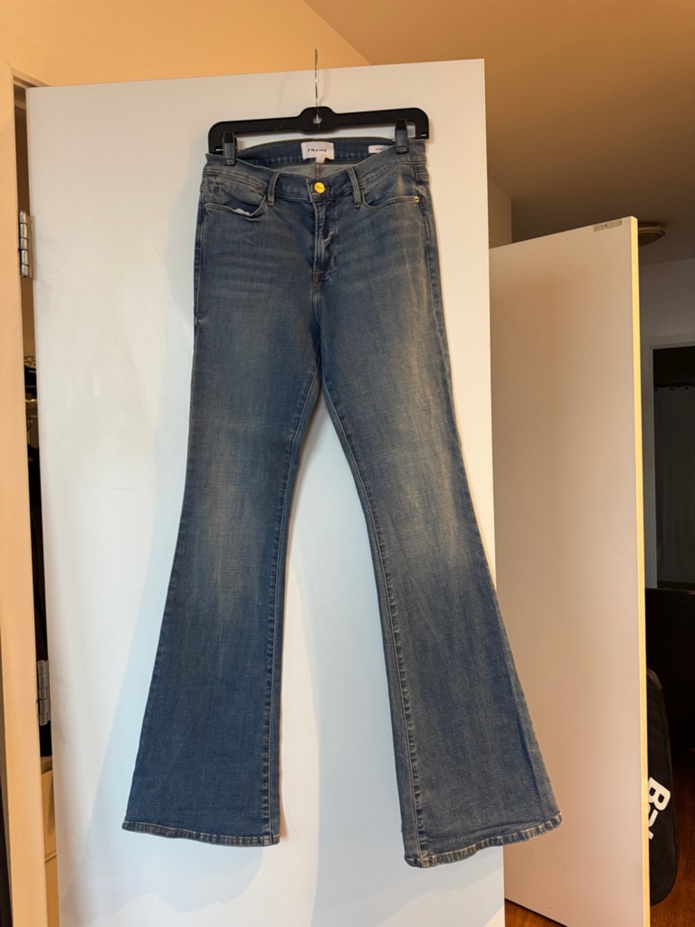 Frame Le High Denim Medium Blue Flare Jeans
